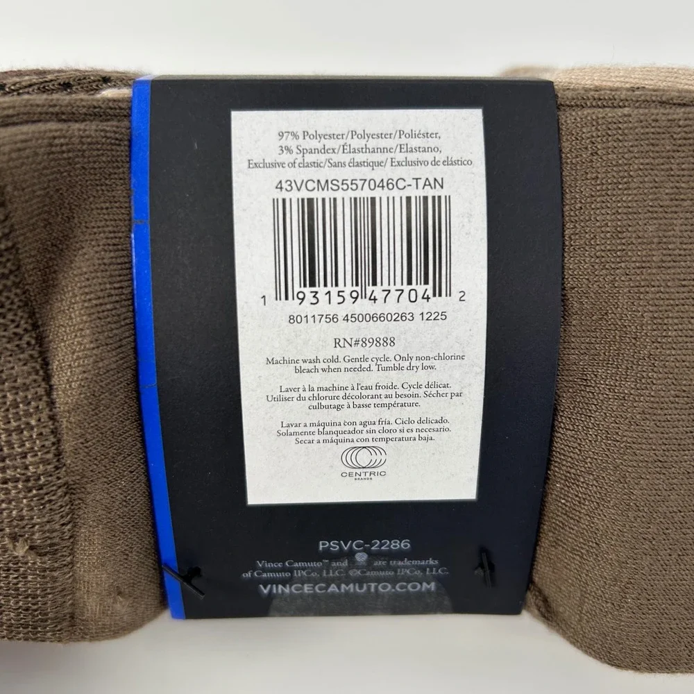 Vince Camuto Mens 5 Pair Pack Dress Socks Tan Brown Khaki Super Soft One Size